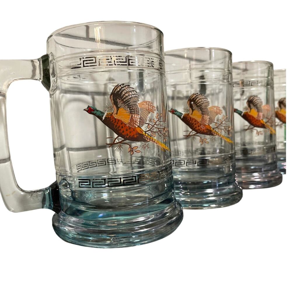 4 Vintage Old Style Beer Collector Series Mug Pheasant Hunting Sportsman